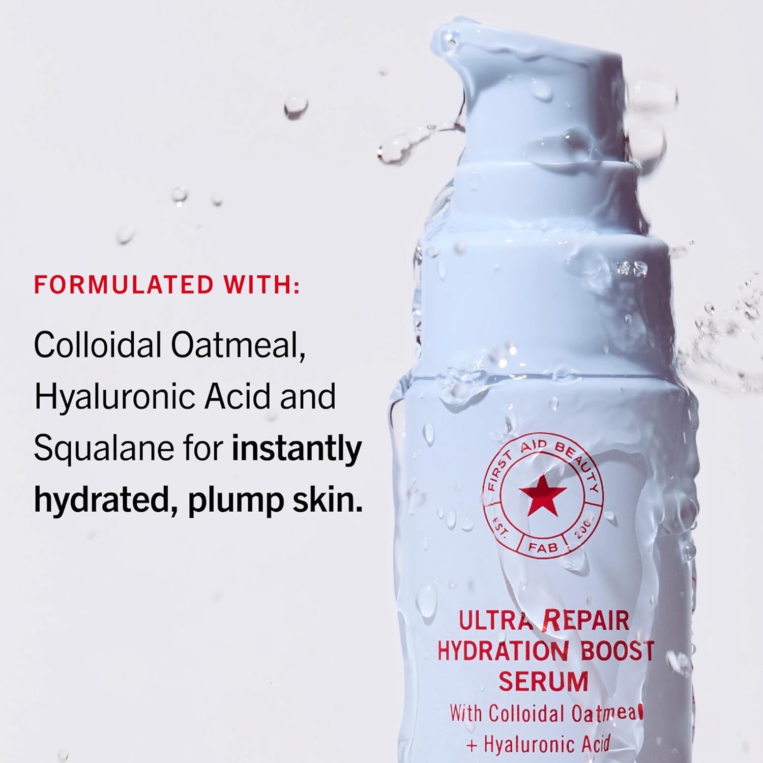 image:imageFirst Aid Beauty Hydrating Serum with Hyaluronic Acid Lightweight Formula with Squalane amp Colloidal Oatmeal Safe for Sensitive SkinNew