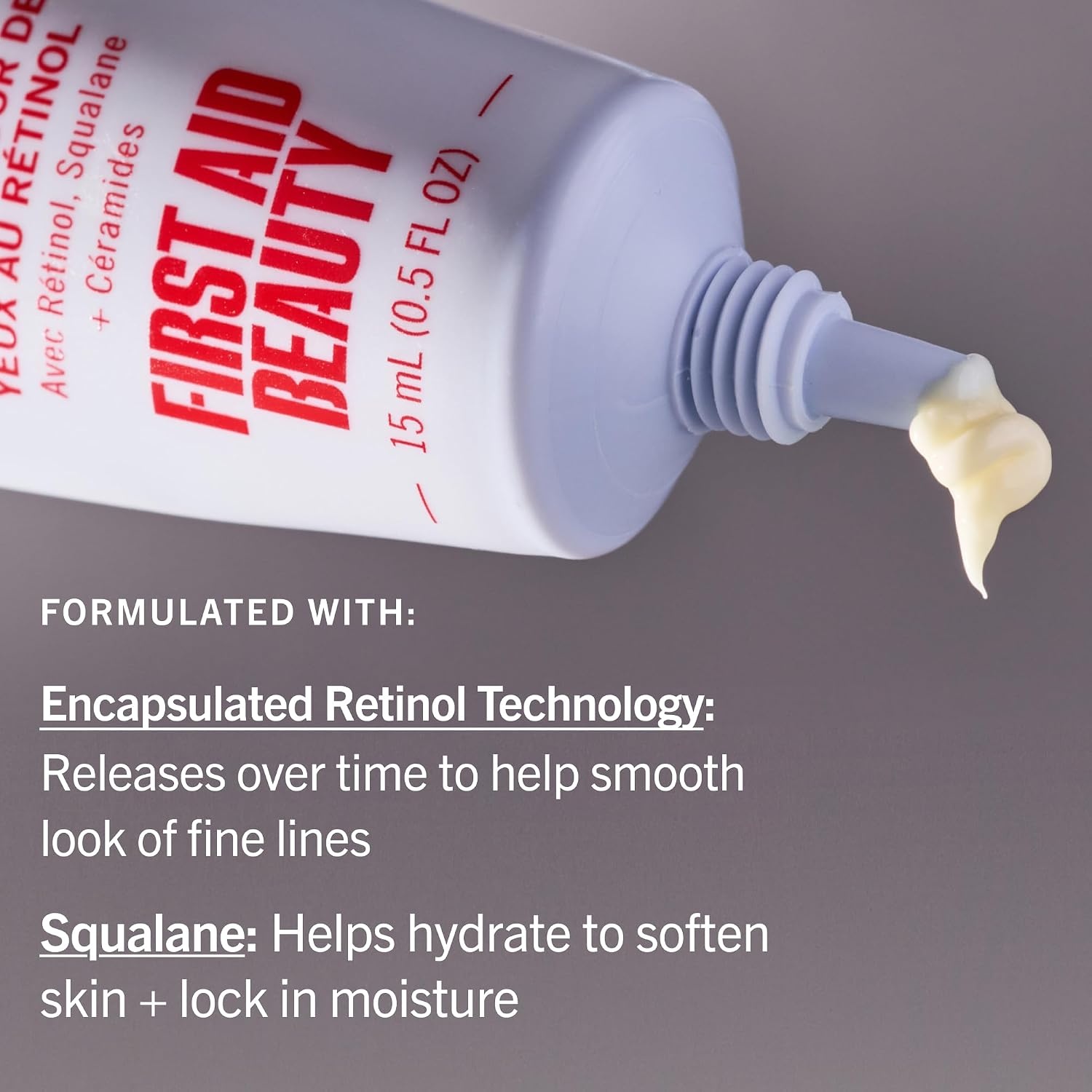 image:imageFirst Aid Beauty Retinol Eye Cream with Squalane Ceramides Encapsulated Retinol Serum for Delicate Skin Helps Improve Appearance of Fine Lines and WrinklesNew