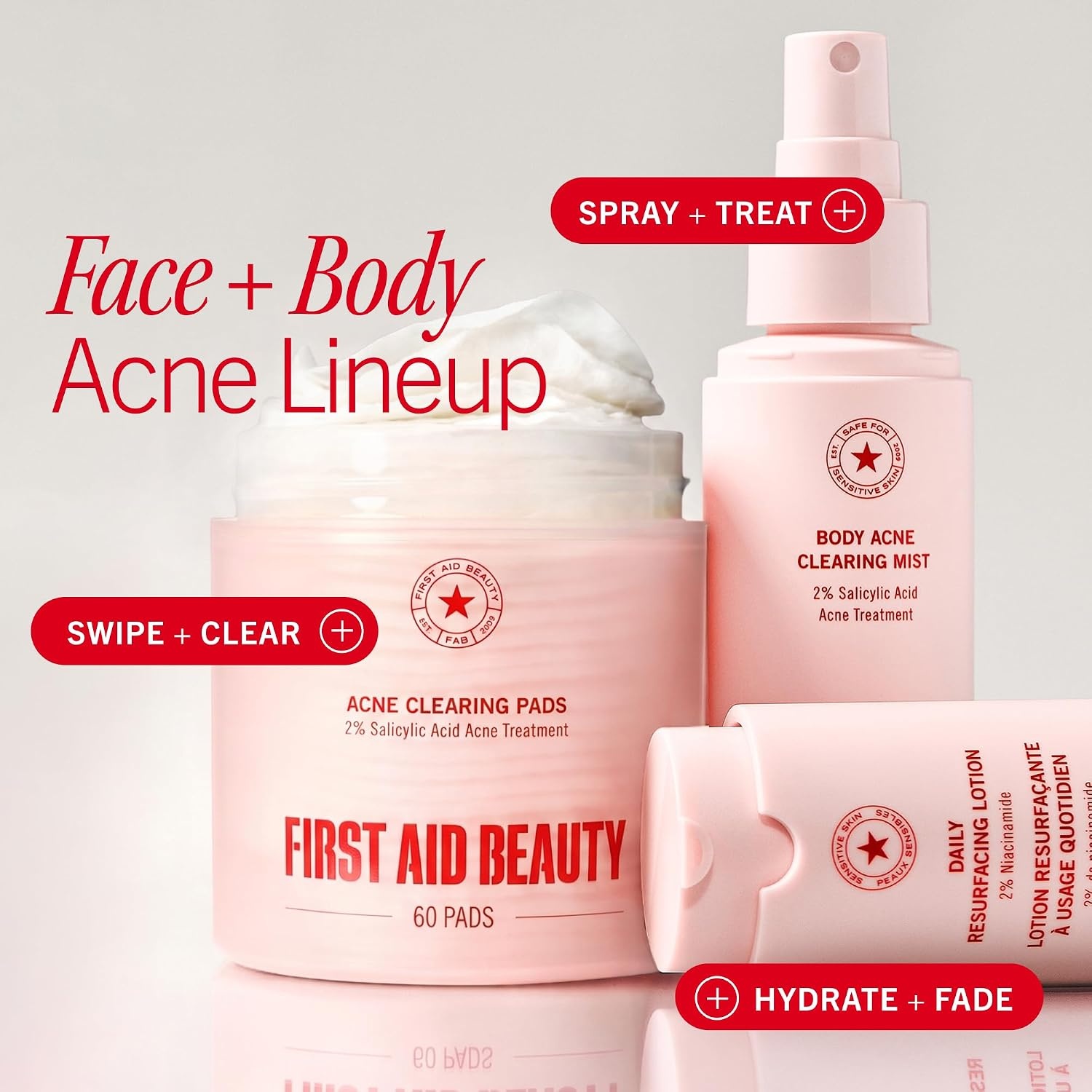 image:imageFirst Aid Beauty Daily Facial Treatment Pads AHA Exfoliating Hydrating Barrier Support amp Salicylic Acid Acne Pads Sensitive Skin Safe60 Count Pack of 1