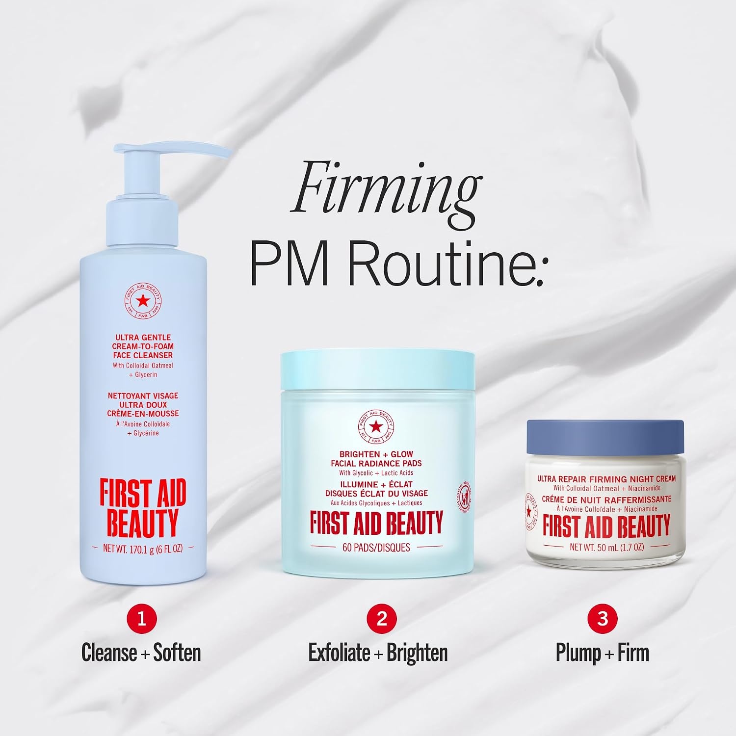 image:imageFirst Aid Beauty Firming Collagen Cream with Peptides Niacinamide AntiAging Face Moisturizer Reduce Fine Lines and Wrinkles NonComedogenicNight Cream