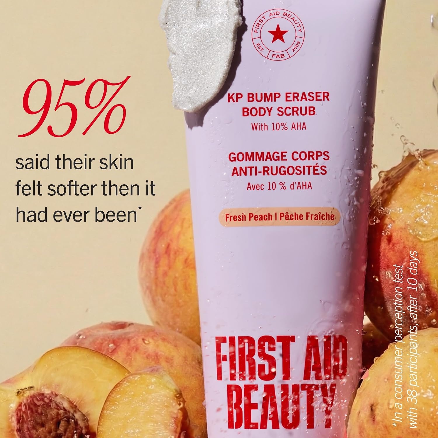 image:imageFirst Aid Beauty KP Bump Eraser Body Scrub with 10 AHA DermatologistTested Keratosis Pilaris Exfoliator Support for Rough Bumps Uneven Skin Texture amp Strawberry Skin Sensitive Skin8 Ounce Pack of 1