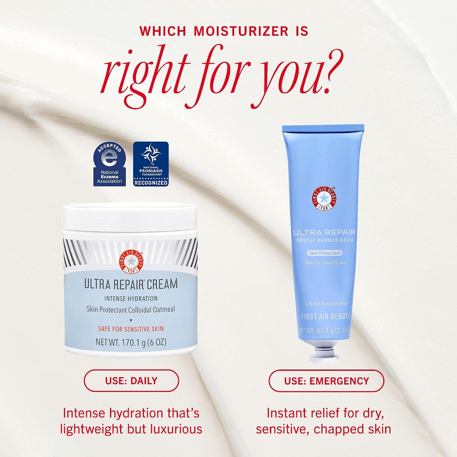 image:imageFirst Aid Beauty Ultra Repair Rescue Barrier Balm 225 oz 1 Dimethicone OTC Skin Protectant Fragrance Free Relieves Dry Red Cracked amp Irritated Skin Sensitive Skin Safe