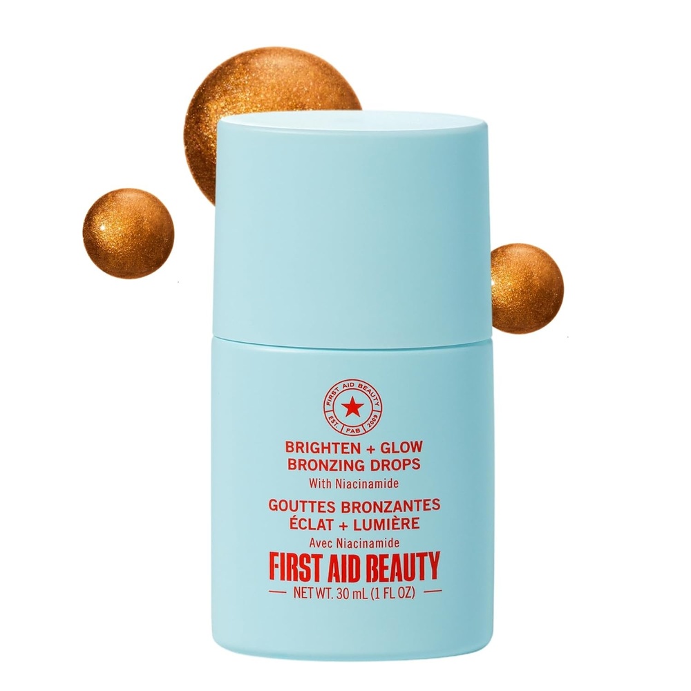 image:imageFirst Aid Beauty Bronze Glow Drops 5 Niacinamide Glow Serum Visibly Blur Pores amp Even Skin Tone Hydrates to Strengthen Moisture Barrier NonComedogenic 1 oz