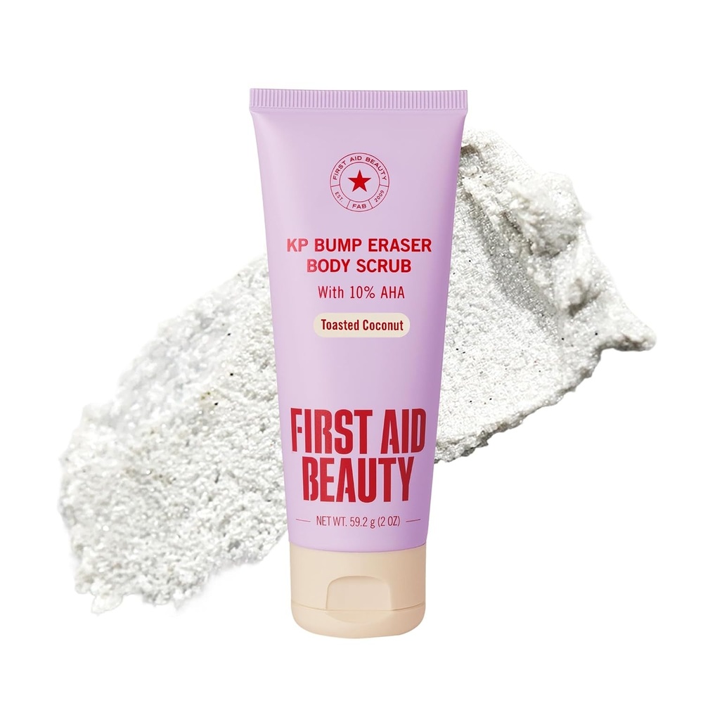 image:imageFirst Aid Beauty KP Bump Eraser Body Scrub with 10 AHA DermatologistTested Keratosis Pilaris Exfoliator Support for Rough Bumps Uneven Skin Texture amp Strawberry Skin Sensitive Skin2 Ounce Pack of 1