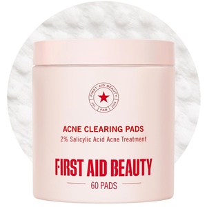 First Aid Beauty Daily Facial Treatment Pads, AHA Exfoliating, Hydrating Barrier Support & Salicylic Acid Acne Pads, Sensitive Skin Safe(60 Count (Pack of 1))