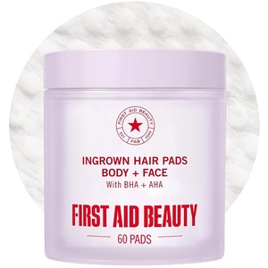 First Aid Beauty Ingrown Hair Pads Aftershave Treatment to Help Prevent Razor Bumps, Exfoliate Underarms & Bikini Area, Sensitive Skin(60 Count (Pack of 1))