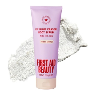 First Aid Beauty KP Bump Eraser Body Scrub with 10% AHA – Dermatologist-Tested Keratosis Pilaris Exfoliator – Support for Rough Bumps, Uneven Skin Texture & Strawberry Skin – Sensitive Skin(8 Ounce (Pack of 1))