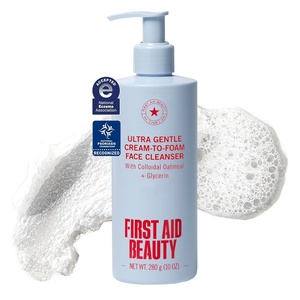 First Aid Beauty Ultra Gentle Cream-to-Foam Facial Cleanser,Makeup Removing Face Wash with Colloidal Oatmeal & Glycerin, Sensitive & Acne-Prone Skin(10 Ounce (Pack of 1))