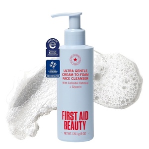 First Aid Beauty Ultra Gentle Cream-to-Foam Facial Cleanser,Makeup Removing Face Wash with Colloidal Oatmeal & Glycerin, Sensitive & Acne-Prone Skin(6 Ounce (Pack of 1))