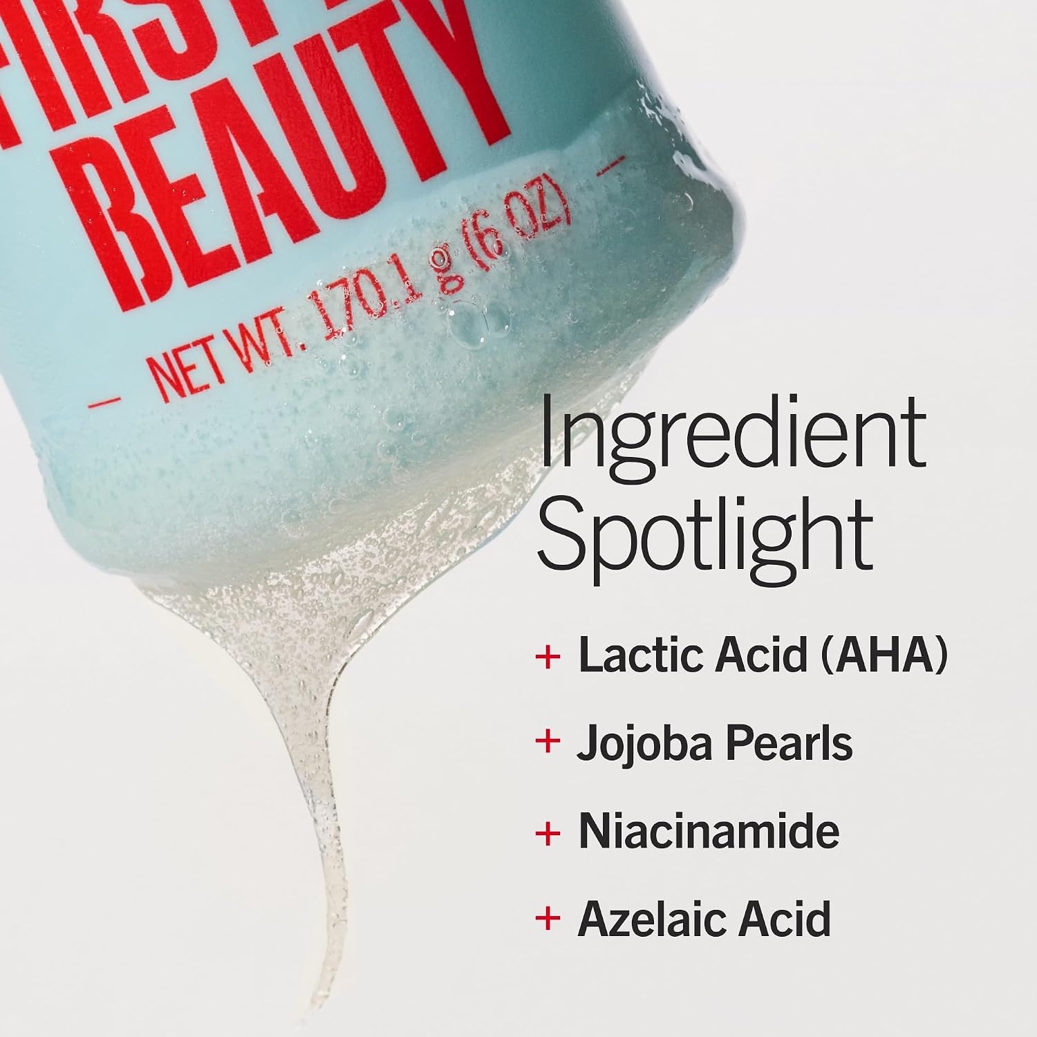 image:imageFirst Aid Beauty Brighten Glow Exfoliating Gel Cleanser Daily AHA Face Wash with Lactic Acid Niacinamide amp Jojoba Pearls Gentle Exfoliator for Sensitive Skin Brightens amp Smooths