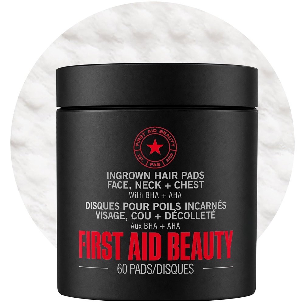 image:imageFirst Aid Beauty Ingrown Hair Pads with AHA  BHA  Aftershave Treatment for Razor Bumps amp Ingrown Hairs AlcoholFree Sensitive Skin Face Neck amp Body 60 ct